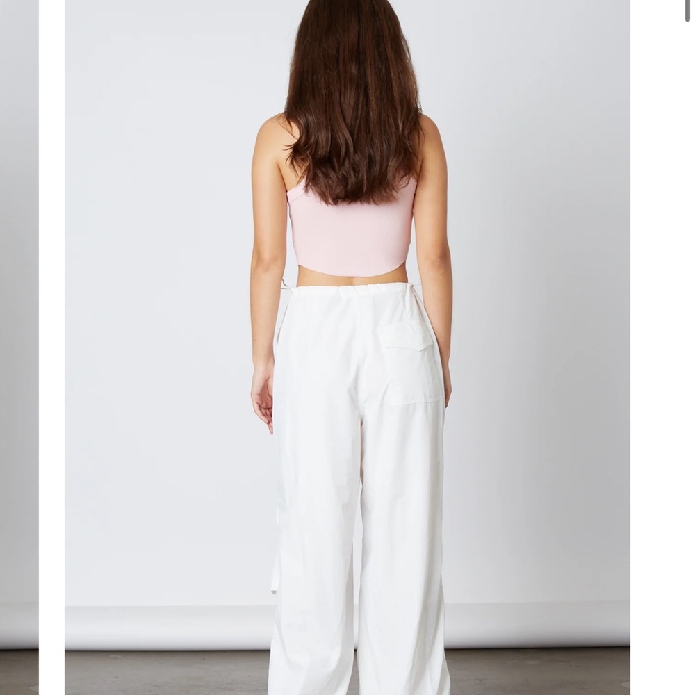 brand new white drawstring cargo pants